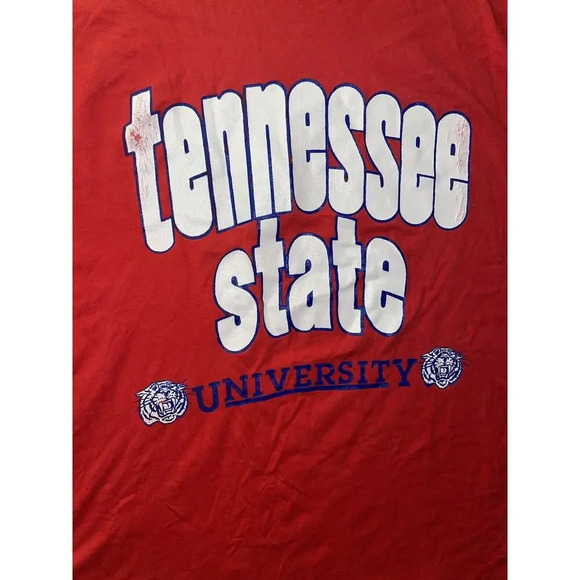 Vintage Tennessee State University HBCU 2000‎ T Shirt Red Tigers Y2K Mens 2XL - Picture 2 of 4